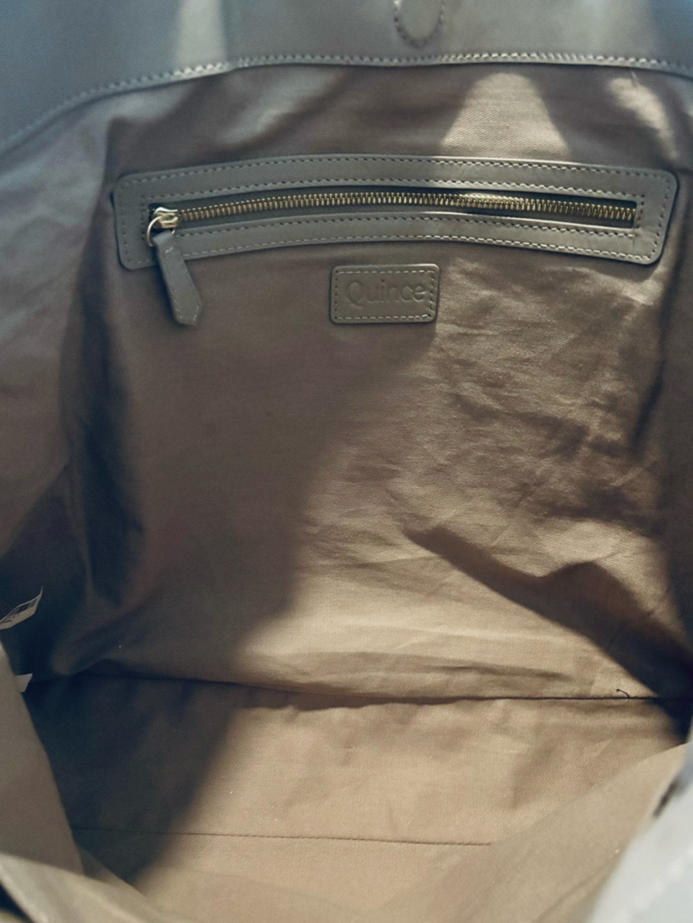Quince Italian Leather Woven Tote Bag in Taupe - Picture 12 of 15